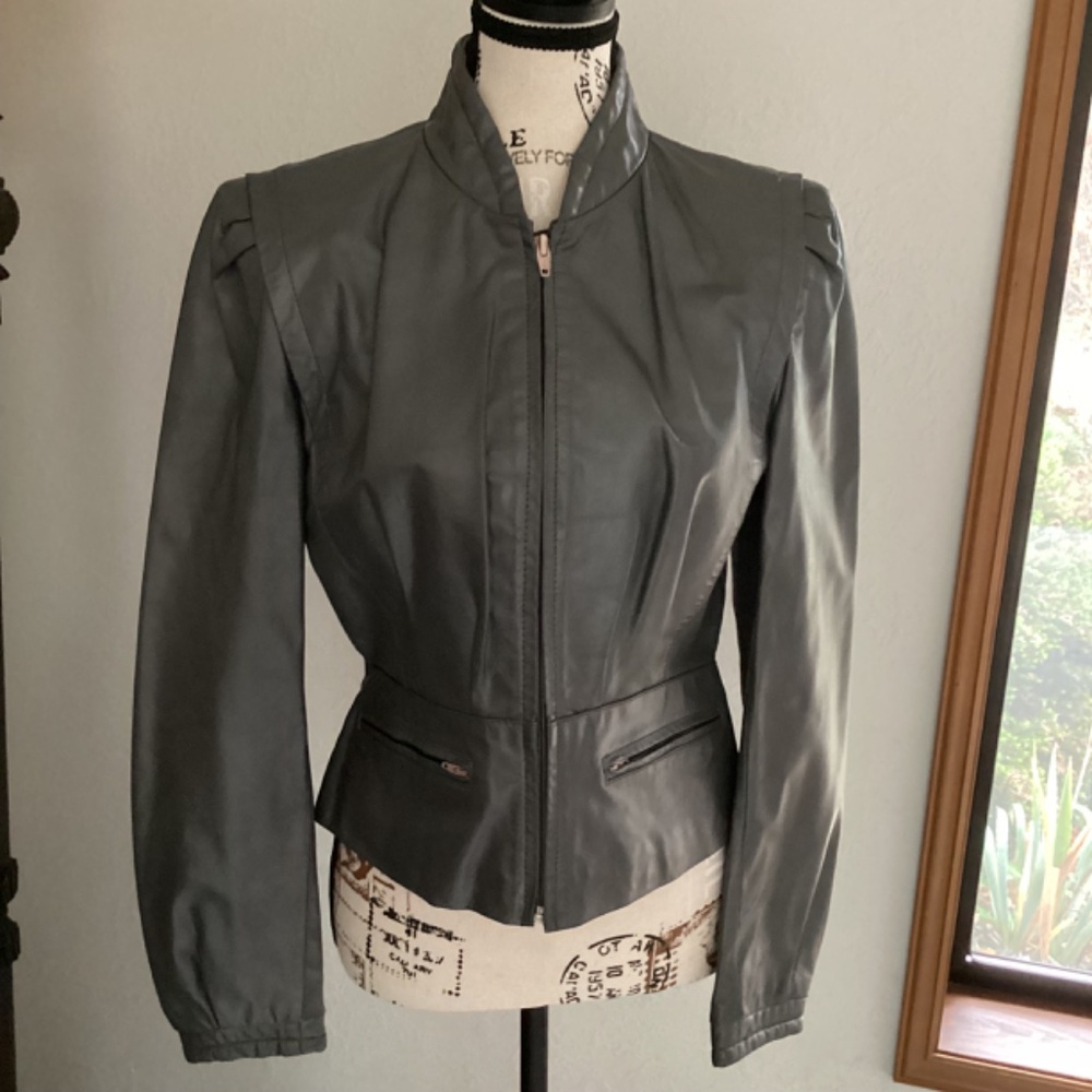 Vintage Berman's Gray Leather Jacket - Picture 7 of 7